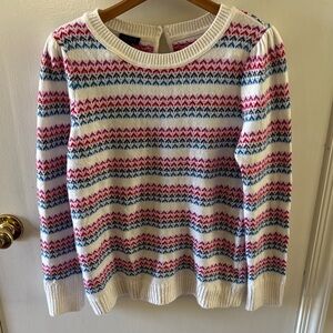 Talbots Crewneck Sweater, Wave Jacquard, Size Medium